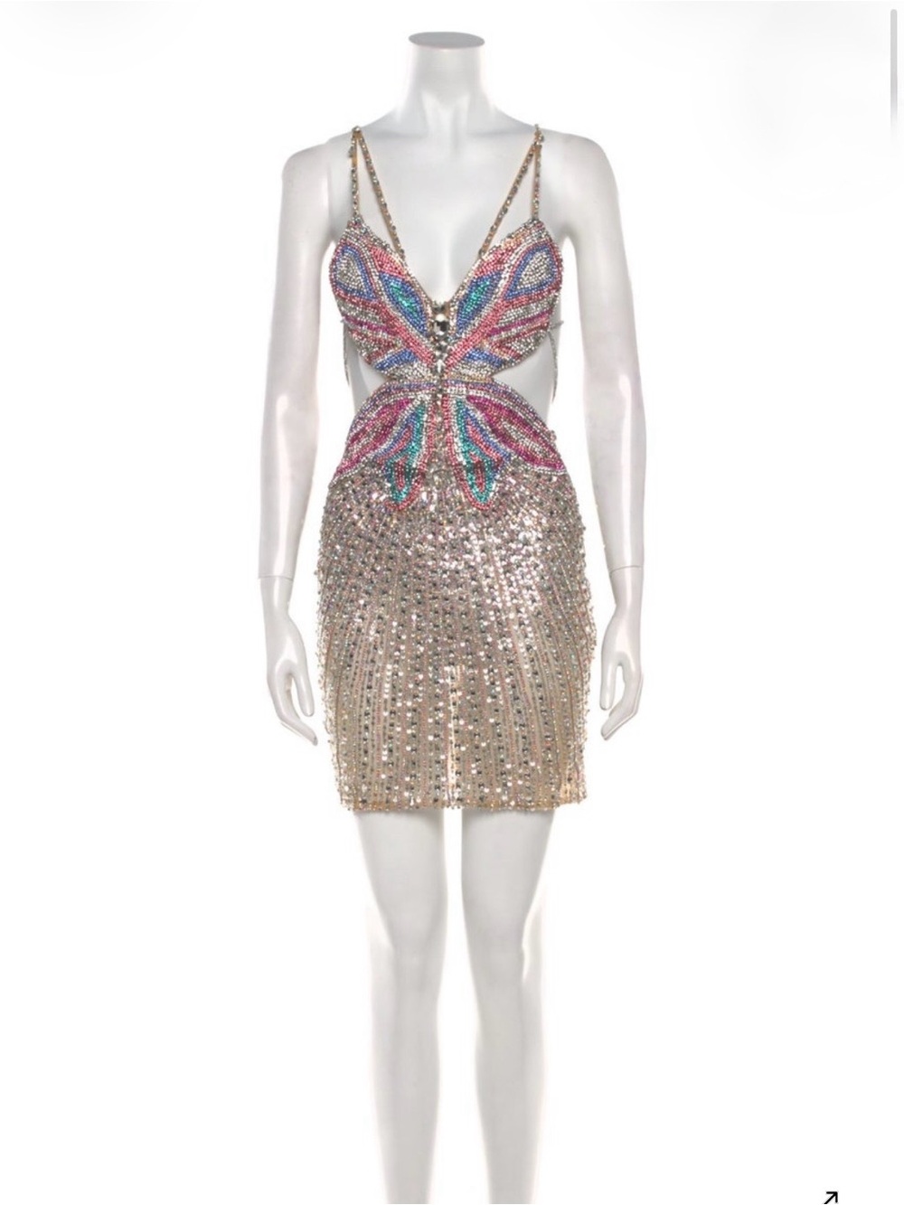 Portia and Scarlett Multi-Color Sequin Butterfly Mini Dress